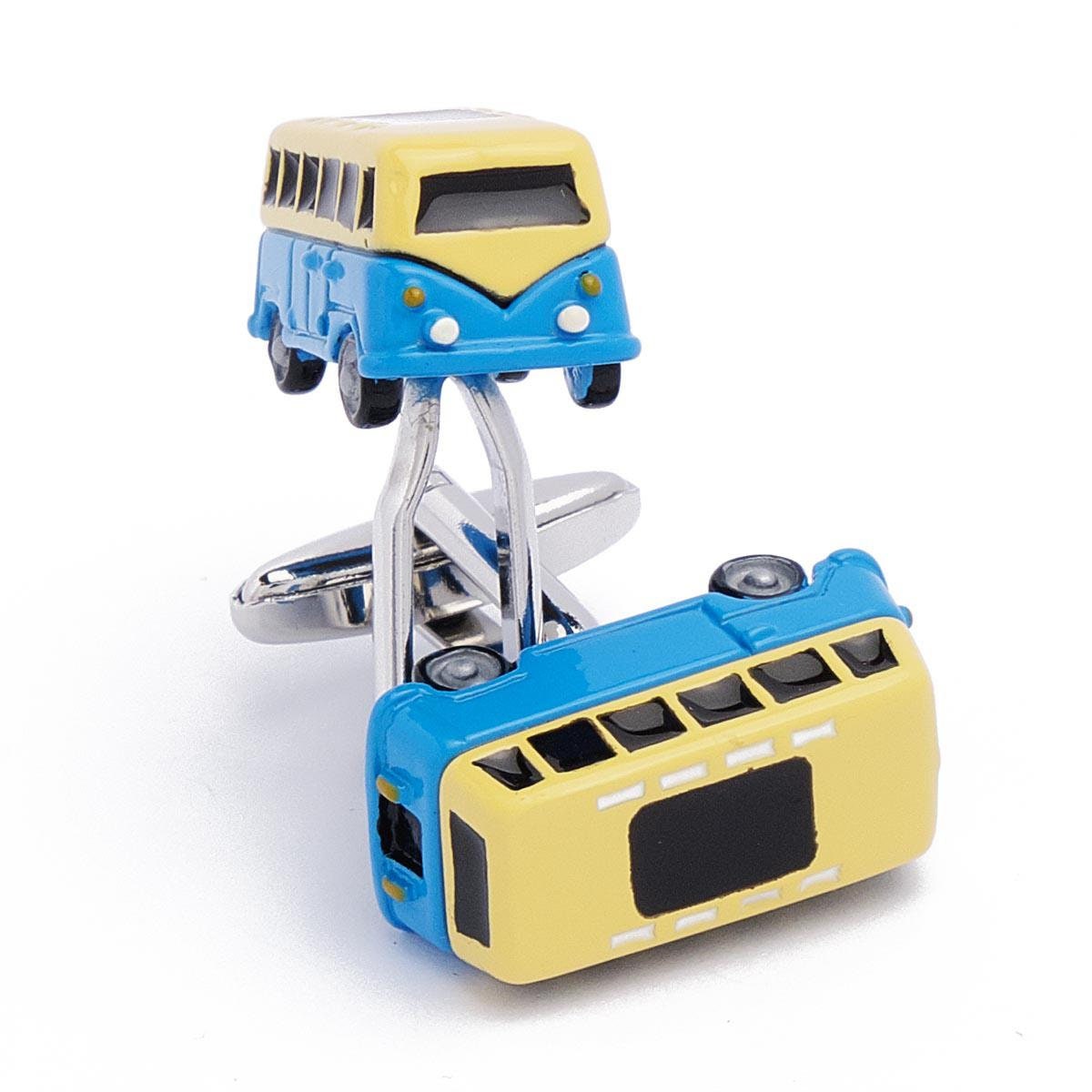 Manchetknopen - Bus Blauw en Geel