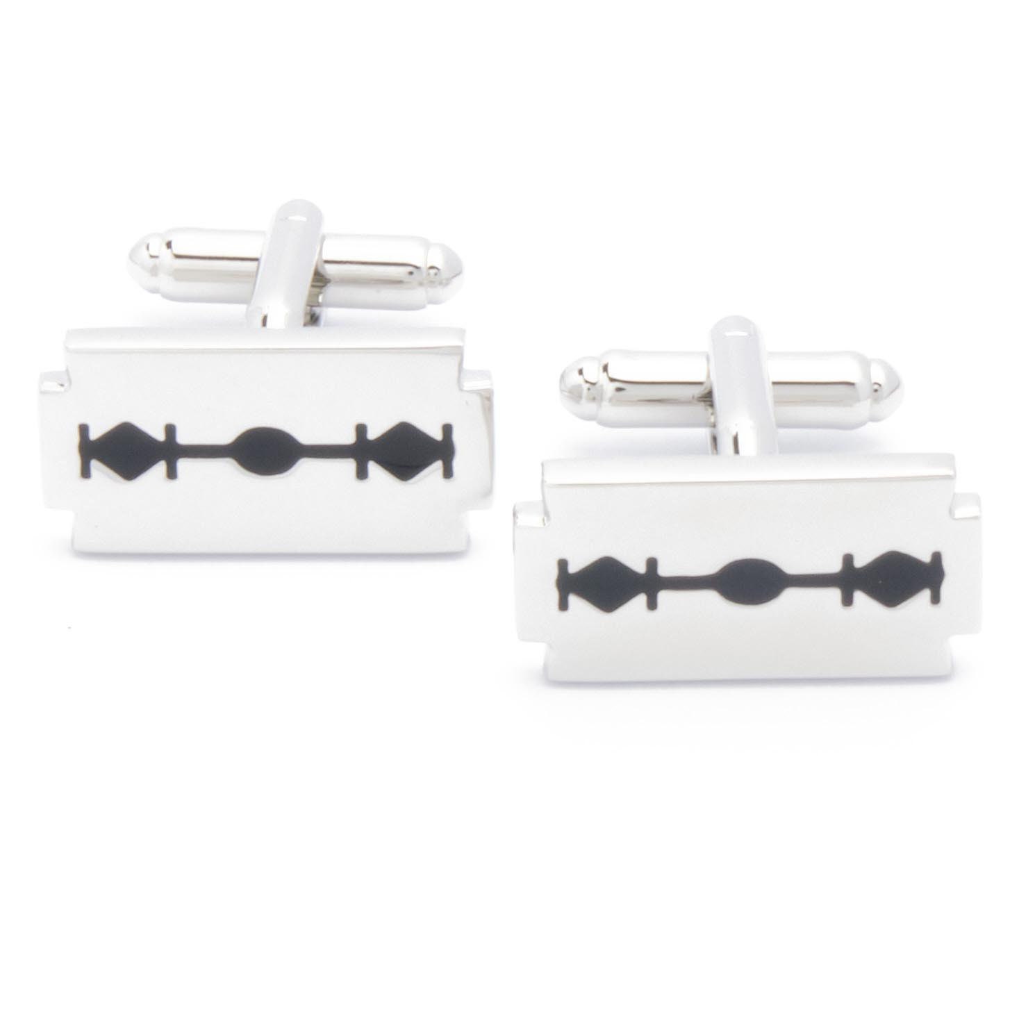 Cufflinks - Razor Black and Silver