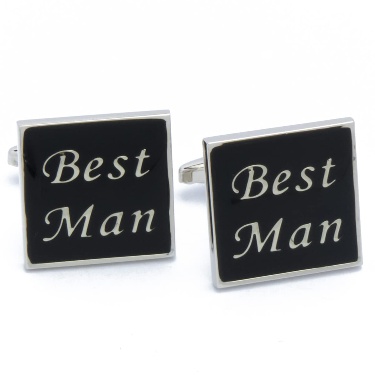 Manchetknopen - Best Man Vierkant Zwart
