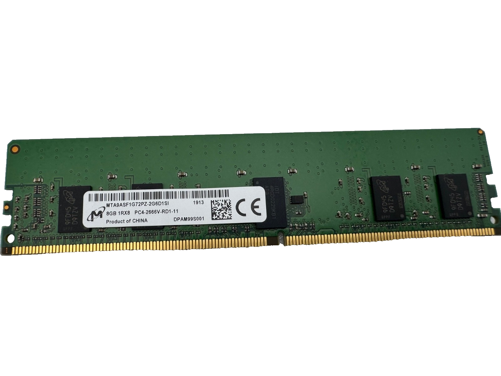 Micron 8GB DDR4 PC4-2666V ECC Server memory RAM RDIMM 1Rx8 MTA9ASF1G72PZ-2G6D1S