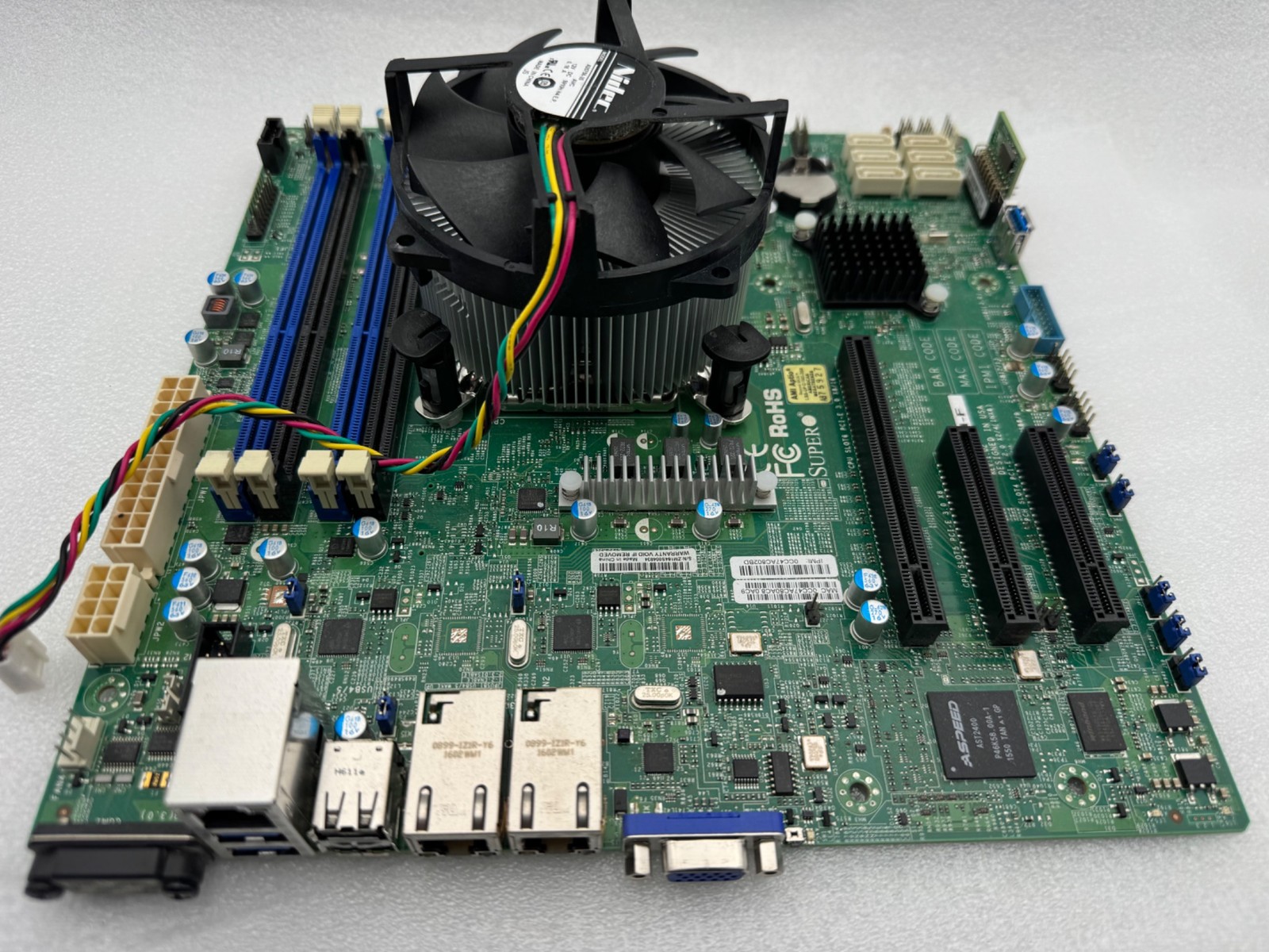 Supermicro X10slh-f Motherboard w Xeon E3-1275 v3 CPU & Active Heatsink AS-IS